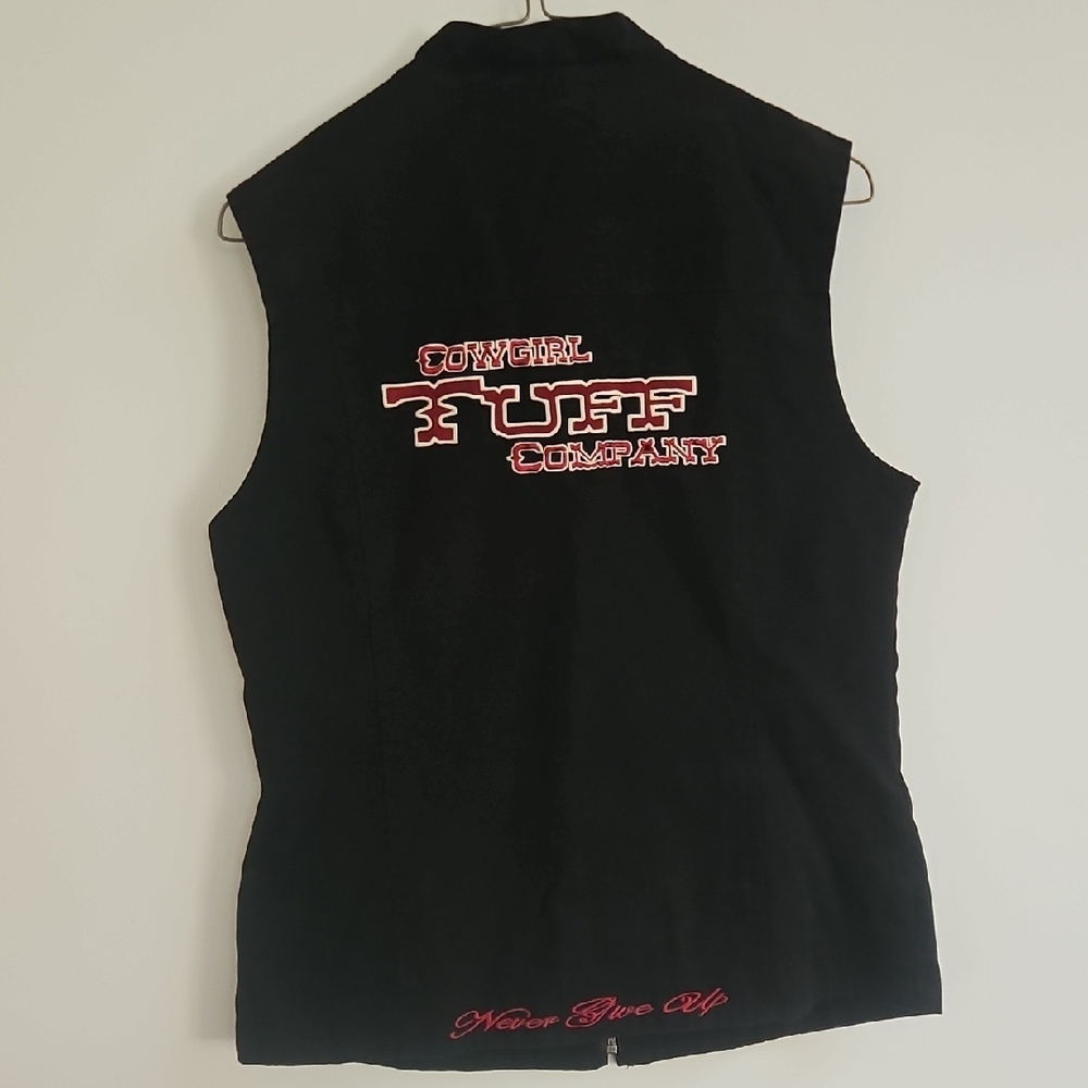 Cowgirl Tuff Black Vest with Red Accents